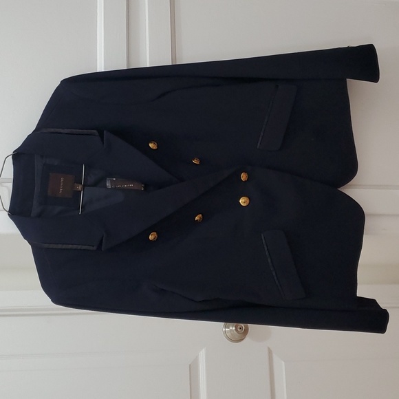 Navy Gold Buttoned Coat - Picture 1 of 11